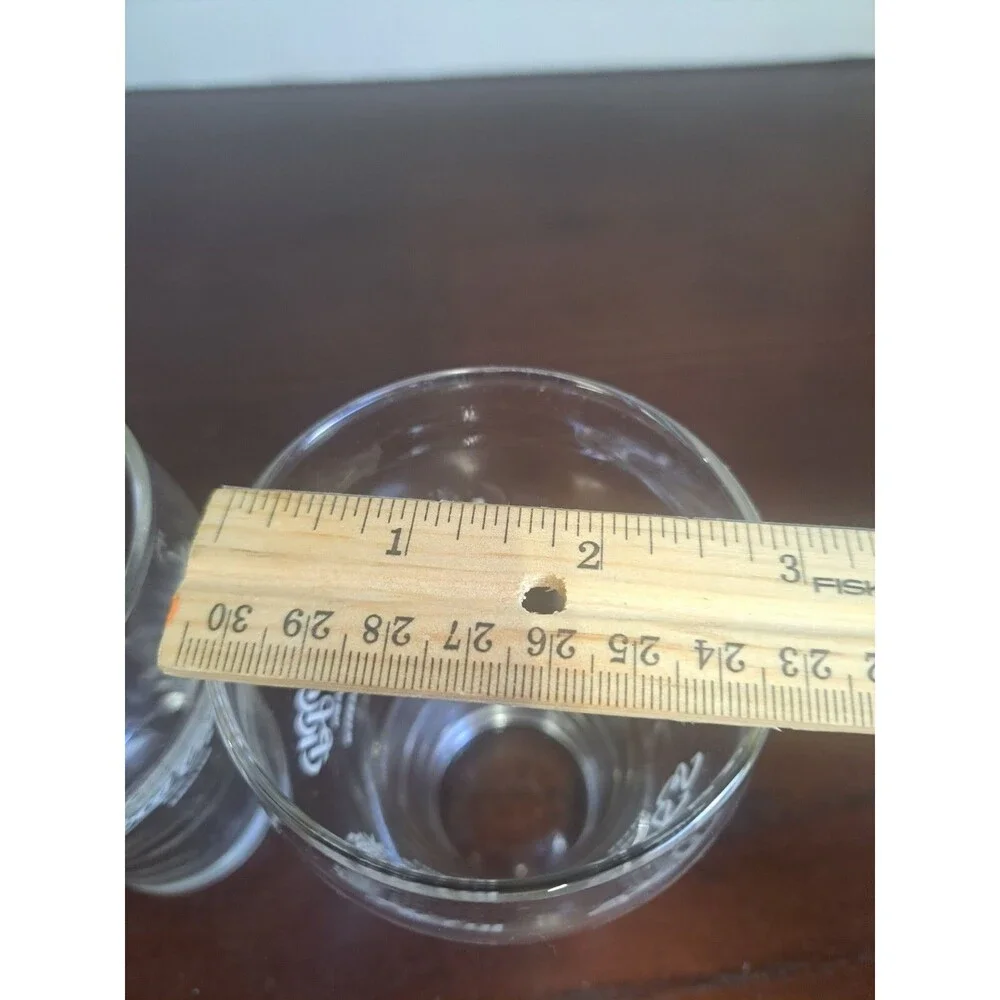 Set Of 2 Bell Shape Coke Glasses With Hebrew, English, Chinese, Japanese And...